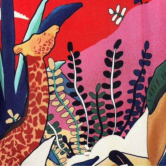 Farm Rio NWT Rainbow Fauna Tropical Jungle Print Midi Slip Dress Women’s Small - Picture 10 of 16